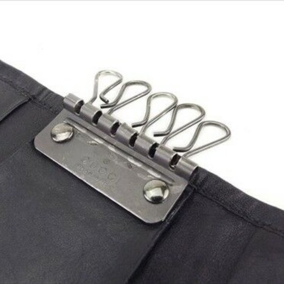 Gucci Key case Key holder GG Black Canvas Leather Woman Authentic Used L2553 - Picture 3 of 7